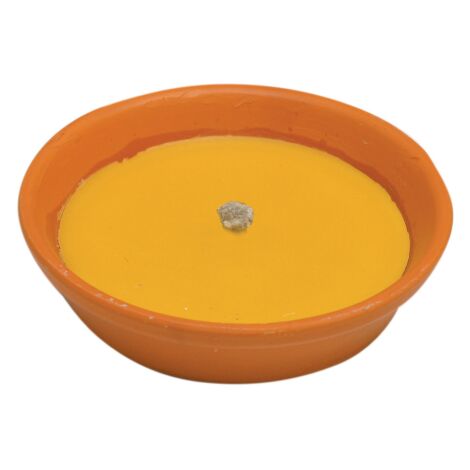 Bol en faience a' la citronnelle me'che coupe-vent   18 cm bougies anti-moustiques a' la citronnelle