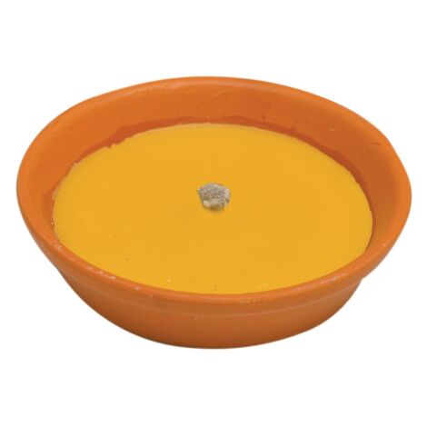 Bol en faience citronnelle me'che coupe-vent 11 cm bougies anti-moustiques a' la citronnelle