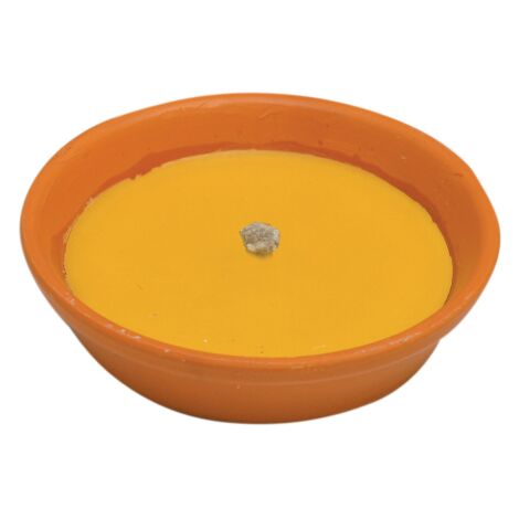 Bol en faience citronnelle me'che coupe-vent 14 cm bougies anti-moustiques a' la citronnelle