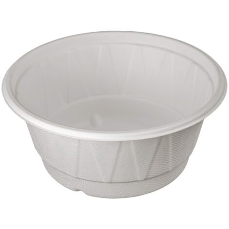 Bol en pulpe 850 ml, diamètre 165 mm, hauteur 73 mm, blanc, lot de 50.