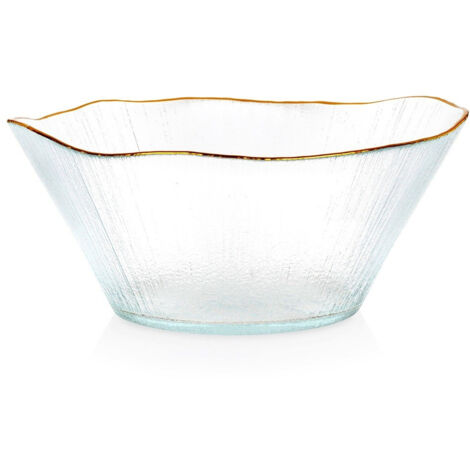 Bol en verre avec bordure dorée DATURA, 21 cm