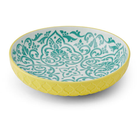 Bol En Grès Mikasa 21 Cm – Motif Arqué Bleu, Micro-ondes & Lave-vaisselle, Capacité 900 Ml
