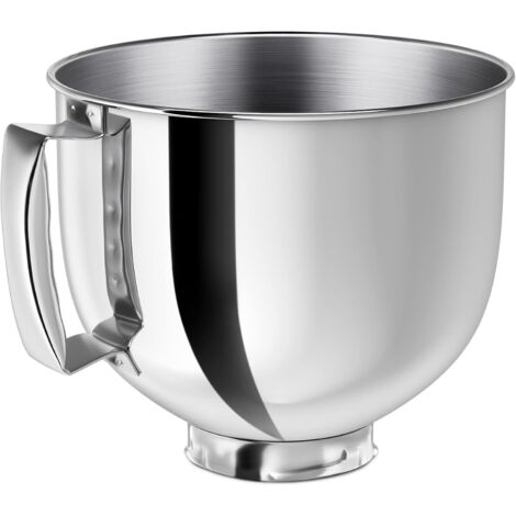 Bol Mélangeur - Acier Inoxydable 304 - Compatible Avec Robot Pâtissier À Tête Inclinable 4,5 À 5 Qt - Poignée Intégrée - 1 Pièce