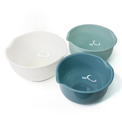 Bol mélangeur en plastique, bol multifonctionnel, bol grande capacité (bleu, vert, blanc)