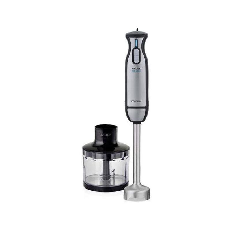 Haeger - Blender extreme chopper 1000w - 2 interrupteurs à effleurement - arbre amovible - pied en acier inoxydable - hachoir inclus