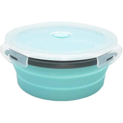 Bol pliable grand format, en silicone alimentaire sans BPA, pliable et extensible, idéal pour les voyages  (1,25 L), bleu.