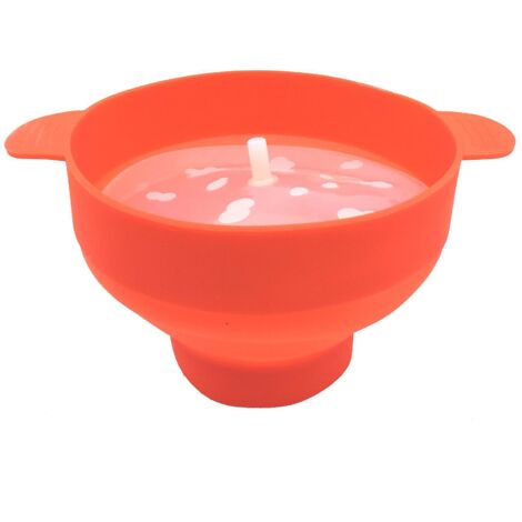 bol Popcorn Rouge Orange Avec Poigne En Silicone
