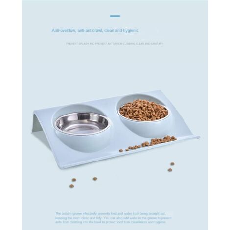 Bol pour animaux de compagnie en acier inoxydable biseauté en plastique anti-dérapant bol pour chien de compagnie anti-éclaboussures mangeoire pour chat bol pour chat bol de nourriture