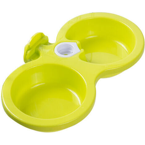 Bol pour animaux de compagnie fontaine à boire automatique bol pour chien suspendu double bol pour animaux de compagnie - sans eau
