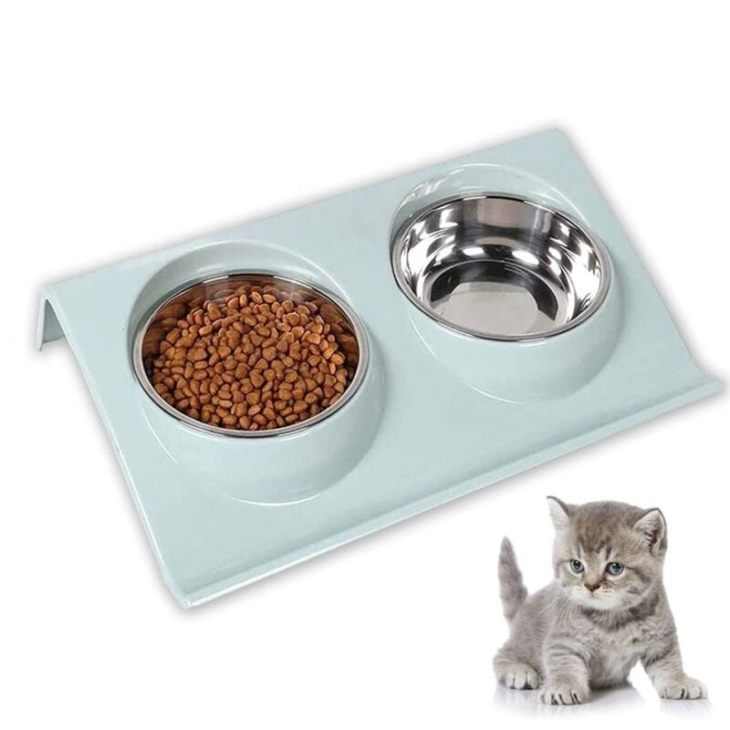 Yzmrbdqc - Bol pour Animaux de Compagnie Set,Chien Animaux Feeder Bol, Gamelle Double Nourriture Inclinable à 15° Double Gamelle Chat Surélevée pour
