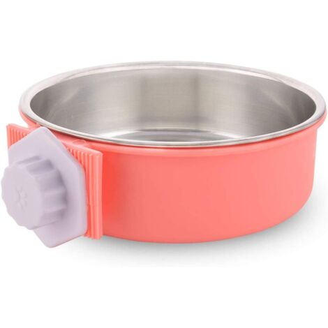Bol pour chien amovible en acier inoxydable (L, rose)-Fei Yu