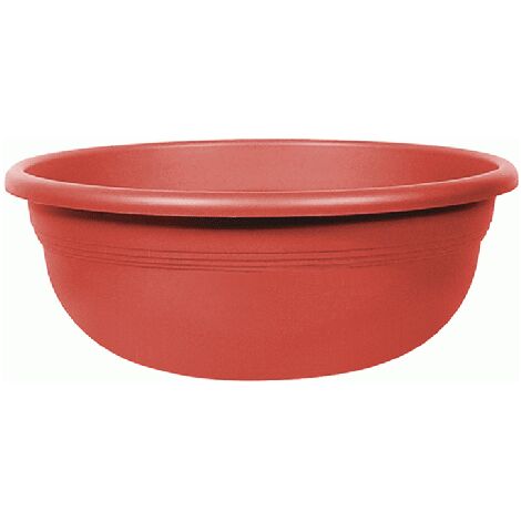 Bol pour fleurs en polypropylène 40 cm – Couleur terracotta – Contenant esthétique pour intérieur et extérieur – Jardinière durable – ICS