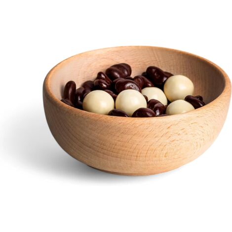Bol Saladier En Bois Naturel Non Peint 12x11,8x5 Cm Fruits Snacks