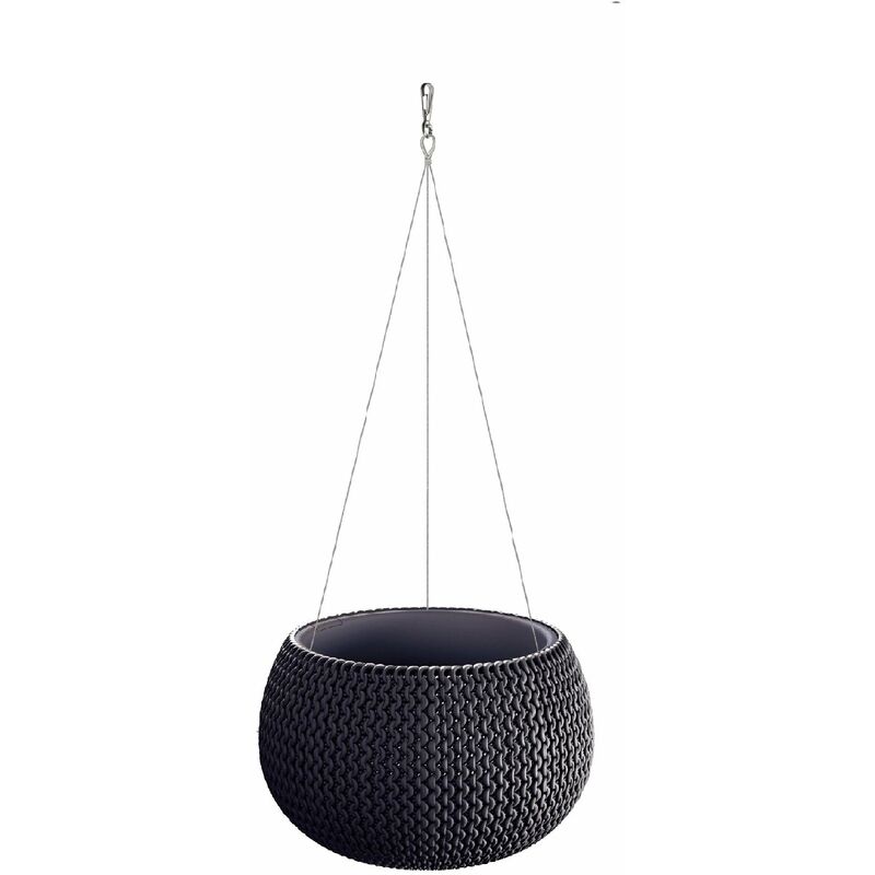 Prosperplast - Vase avec crochet métal 29xH19 cm Black - Black