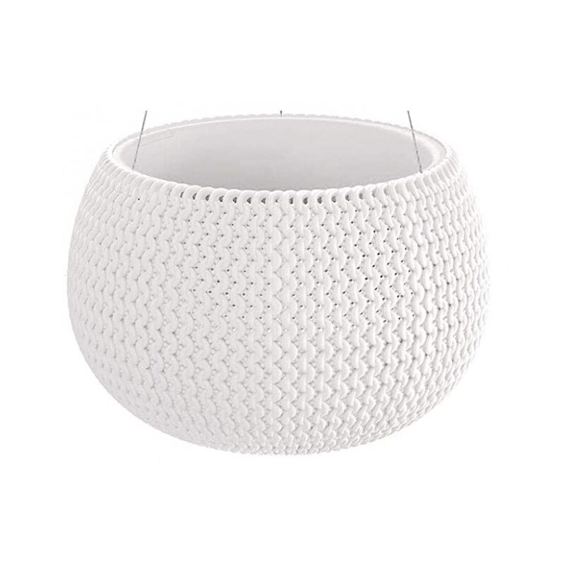 Vase avec crochet métal 37xH21 cm White - White