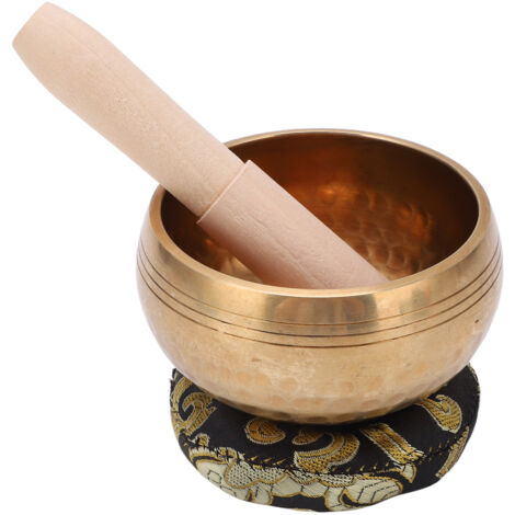 Bol tibétain en acier chantant portable pour méditation, yoga et relaxation - thérapie sonore avec bol fait main.
