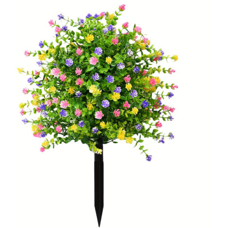 Bola artificial de boj, 55 cm, con flores – para uso exterior, puerta de jardín, decoración de plantas, regalo verde para el Día de la Madre