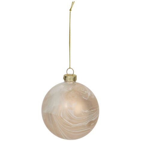 Bola de cristal con decoración efecto mármol blanco D.8cm dorado - Atmosphera créateur d'intérieur