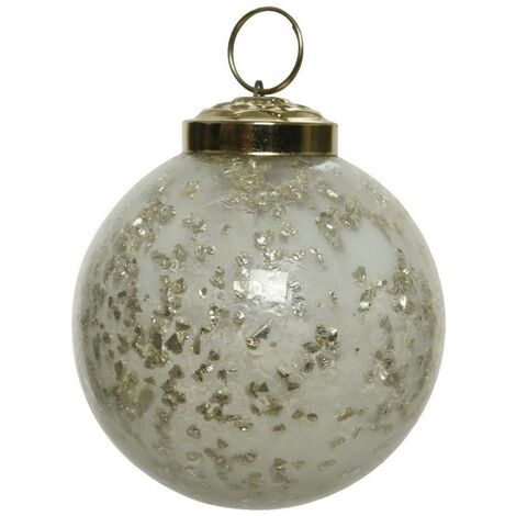 Bola de cristal para colgar de 7,5 cm blanca.