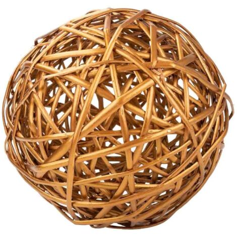 Bola de decoración de mimbre cobriza d24 cm