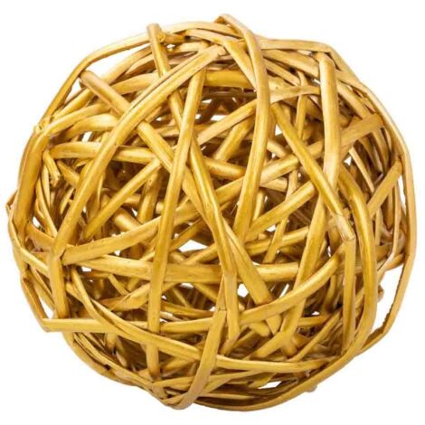 Bola de decoración de mimbre dorada d15 cm