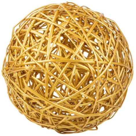 Bola de decoración de mimbre dorado d38 cm