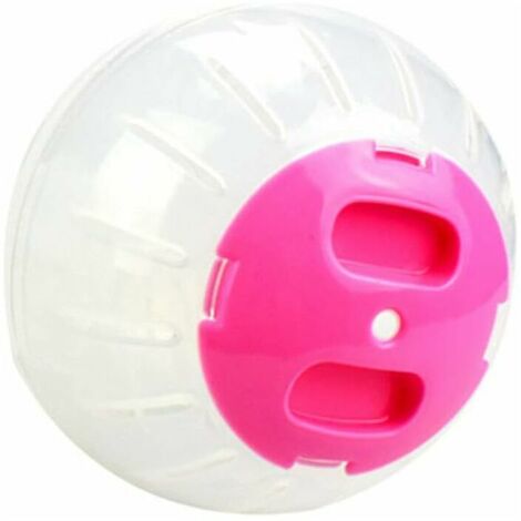 Bola de hámster Pista de carreras de juguete para hámster para animales pequeños, plástico, animales lindos, trotar, juego divertido (10 cm, rosa)