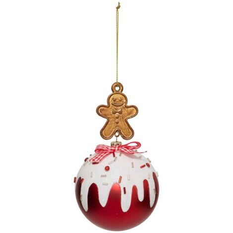 Bola de jengibre Gourmand D.8cm Rojo - Feeric lights & christmas