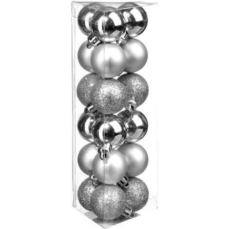 Bola de navidad 30mm x 18 plata.