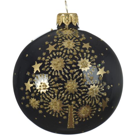 Bola de navidad Arbol color negro Ø8 cm