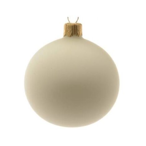 Bola de Navidad de cristal decoración árbol blanco mate cm 6
