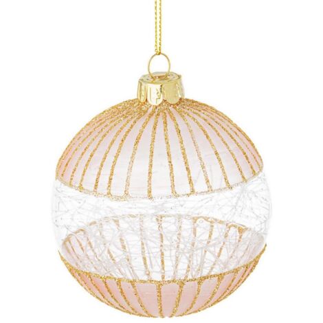 Bola de Navidad en cristal Oro LOREN 8 cm