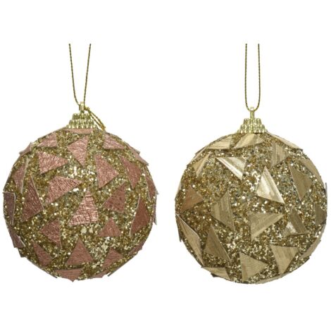 Bola de navidad en cristal surtido Oro 8 cm 1 ud