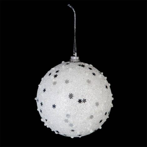 Bola de navidad glitter plata D8 - Feeric lights & christmas