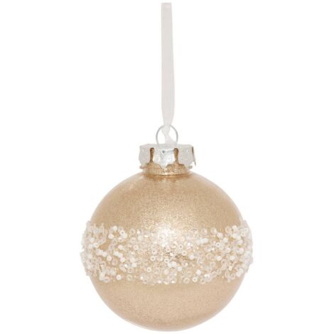 Bola de purpurina perlada D.8cm dorada - Feeric lights & christmas