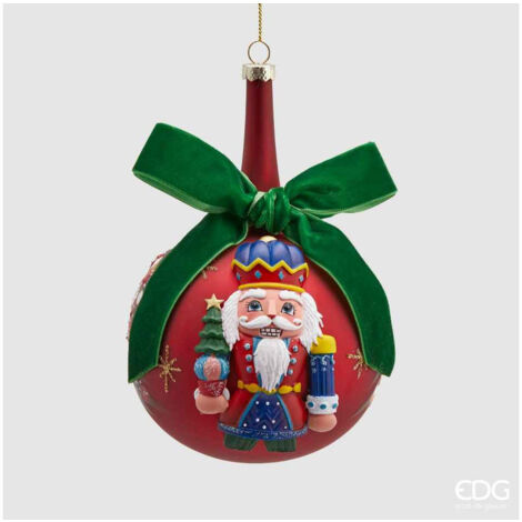 Bola de vidrio cascanueces 10 cm roja