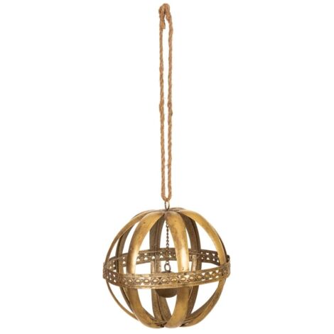 Bola decoración de metal dorado 20x20x23