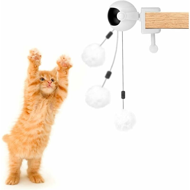

Bola interactiva para perros y gatos con cuerda y bola de peluche, elevador eléctrico automático para gatos y perros, bola giratoria 360 °