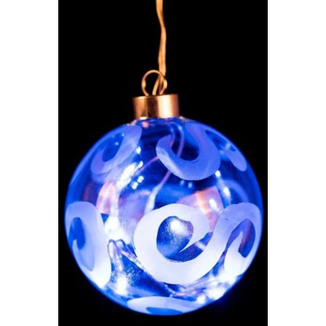 Bola Navidad Led Cristal con Luces Azules