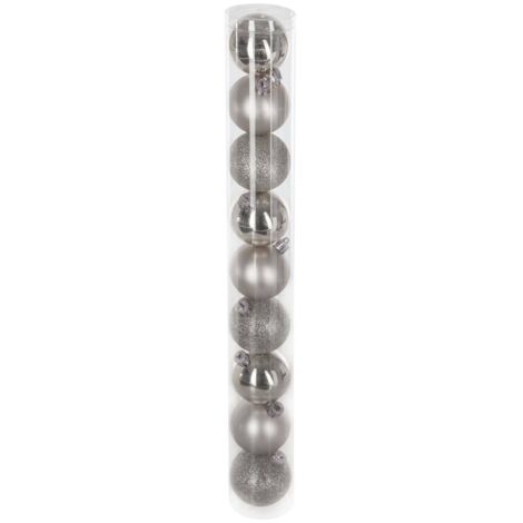 Bola navideña 60mm x 9 plata. - Feeric lights & christmas