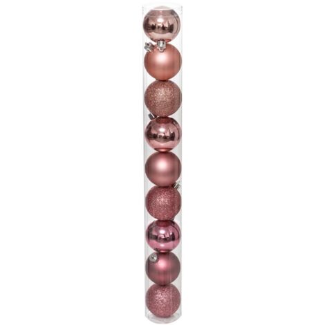 Bola navideña 60mm x 9 rosa. - Feeric lights & christmas