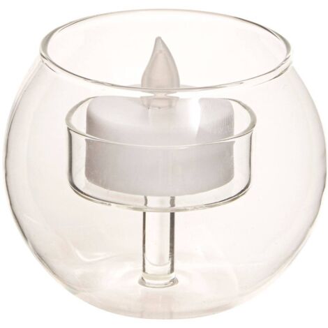 Bola vela LED redonda D.8cm cristal transparente - Atmosphera créateur d'intérieur