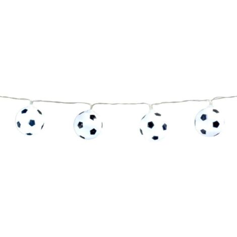 Boland 62518 - Catena di luci a LED a forma di pallone da calcio, lunghezza 140 cm, tipo di batteria 2xAA, WM, EM, Puplic Viewing, decorazione, carnevale