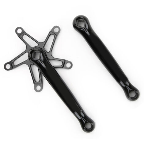 Bolany Klapprad-Kurbelgarnitur mit Vierkantaufnahme (130 mm Lochkreis), 1-fach Scheibenkettenblatt, Antriebsteile in Schwarz