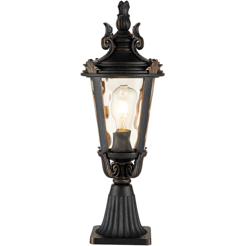 Elstead Baltimore 1 Lätt Medium Utomhus Piedestal Lantern Weather Bronze IP44, E27