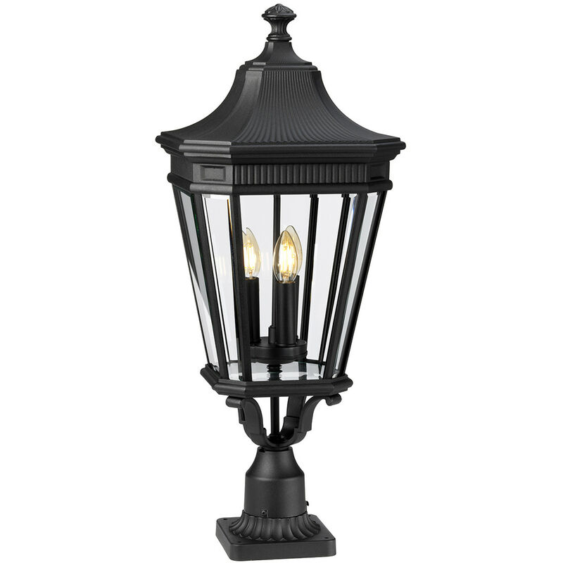 

Cotswold Lane - Pedestal exterior grande de 3 luces Negro IP44, E14 - Elstead