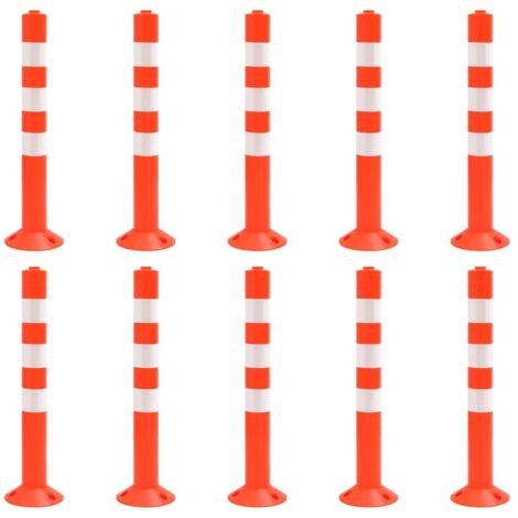 Bolardos de control de tráfico 10 unidades PE 75 cm