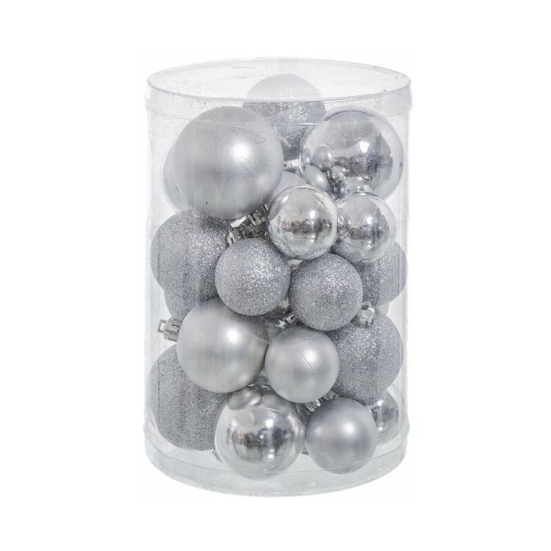 

Ldk Garden-juinsa - BOLAS COLOR PLATA SURTIDAS ARBOL NAVIDAD 27 UNIDAD