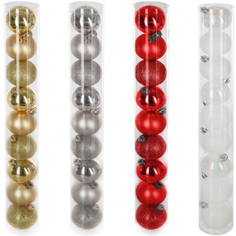 Bolas de árbol de Navidad de oro, plata, rojo o blanco - X9 Dorado