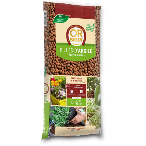 Bolas de arcilla 20 L Oro Marrón